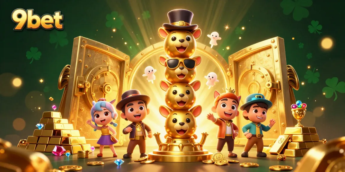 Experience thrilling gameplay with 9bet’s dynamic casino illustration, showcasing vibrant treasures and exciting elements.