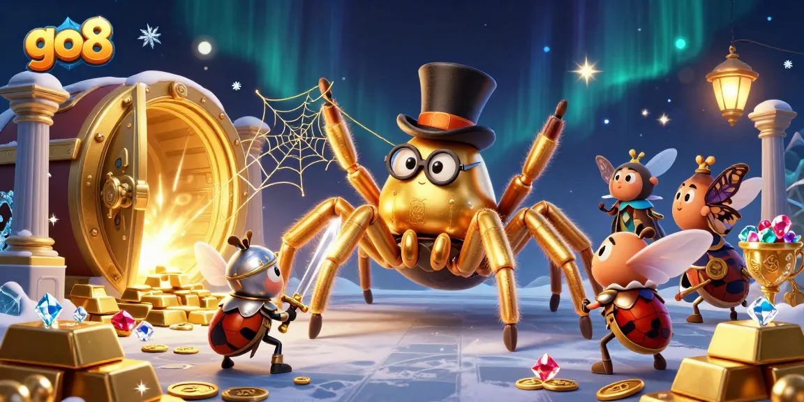 Win big at go8 with captivating characters in a vibrant 3D casino scene.