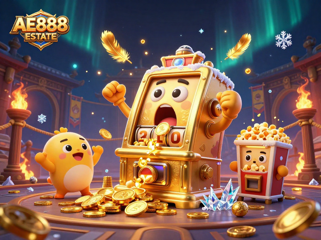 Spin and win at AE888 ESTATE with a sensational jackpot celebration scene filled with excitement and energy.