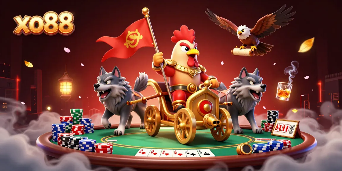 Experience thrilling gameplay at xo88 with a vibrant poker scene featuring an epic warlord hero.