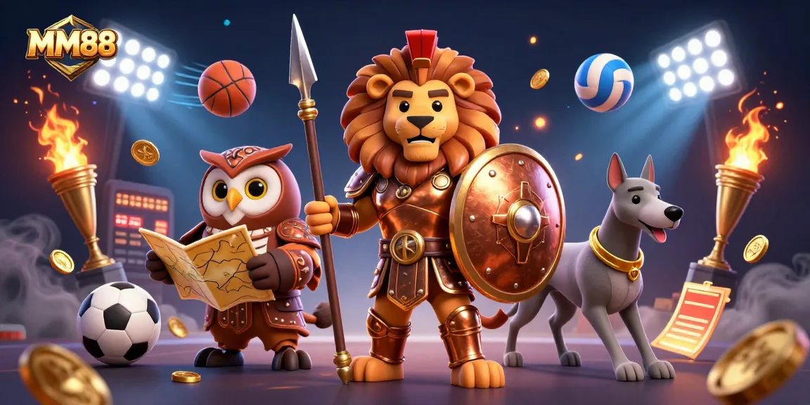Catch exciting moments at MM88 with a Spartan lion leading a high-stakes casino adventure.