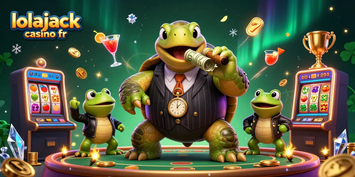 Experience thrilling gaming at lolajack casino fr with vibrant slot machines and dynamic characters lighting up the scene.
