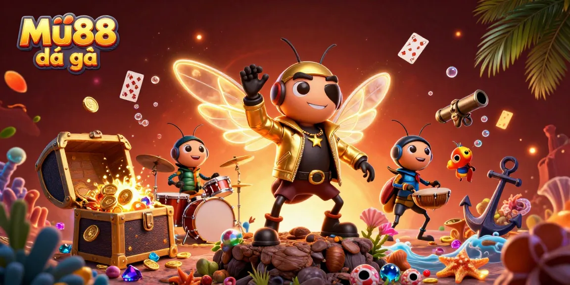 Win big with Mu88 đá gà in this vibrant and exciting 3D casino scene!