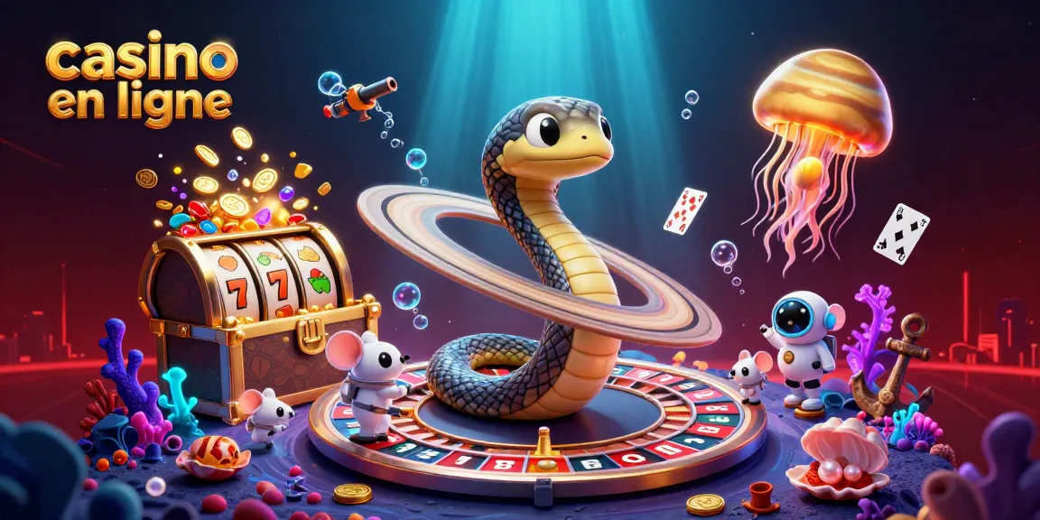 Plongez dans l'univers du casino en ligne avec un serpent Saturne et des astronautes misant sur des tourelles flottantes.