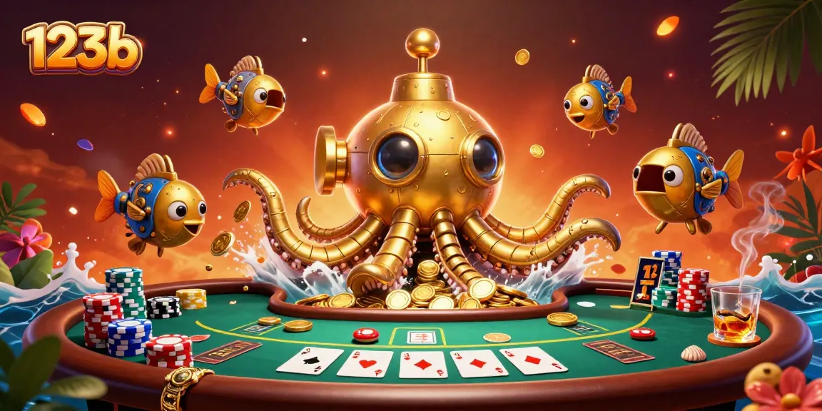 Engage with 123b as a 3D kraken submarine amidst poker excitement and golden treasures.
