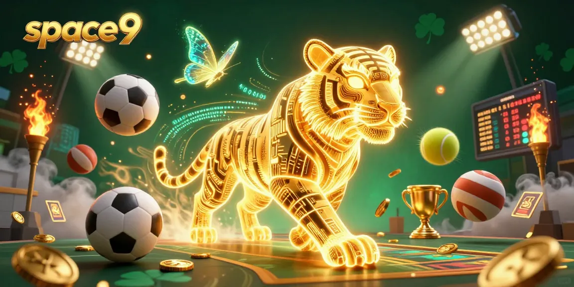 Experience the thrill of space9 online gaming at a vibrant casino featuring a golden tiger.