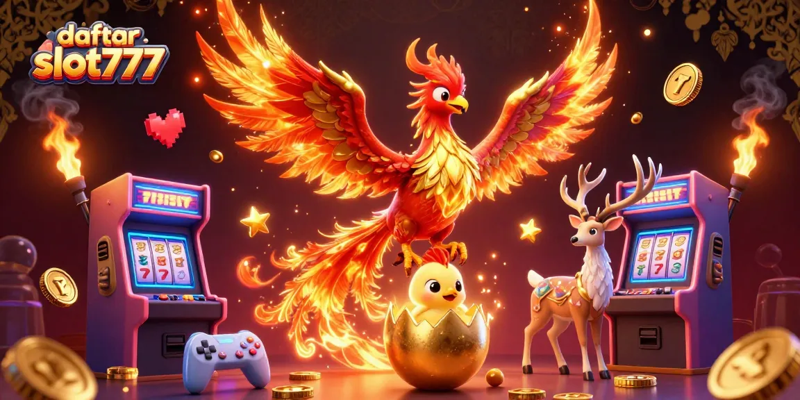 Engage with daftar slot777 and discover vibrant slot machine elements in a stunning 3D illustration.