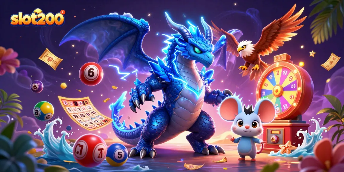 Slot200 menghadirkan keseruan dengan naga petir, burung elang, dan tikus petir dalam gambar yang penuh permainan.